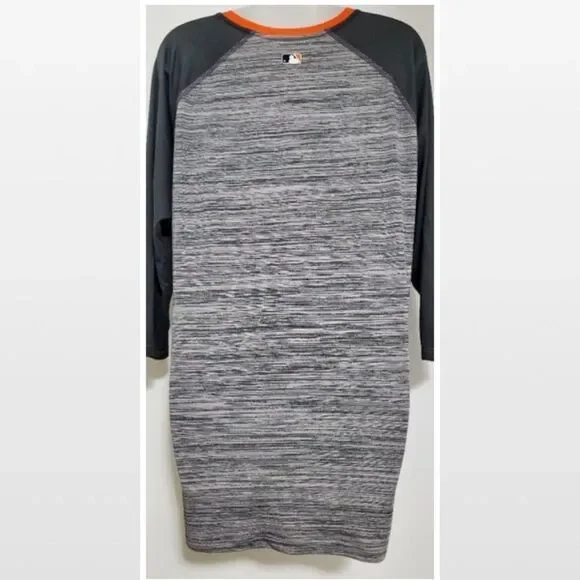 Nike Top Mens Large MLB Detroit Det. Tigers Grey Raglan Baseball Sport Shirt - Picture 8 of 14